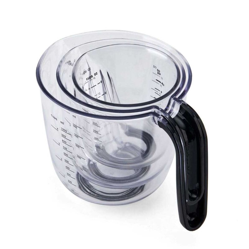 KitchenAid Set Of 3 Angled Measuring Jugs Onyx Black image number 2